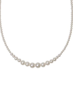 项链施家珍珠正圆强光锁骨链女