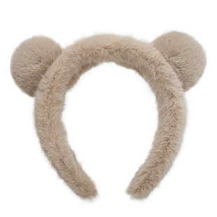 可爱毛绒小熊耳朵头箍发饰女秋冬时尚洗脸发箍敷面膜专用发带头饰