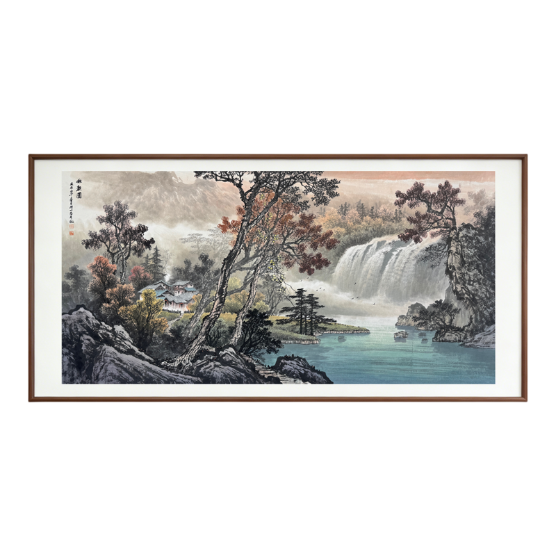 秋熟图新中式手绘山水装饰画