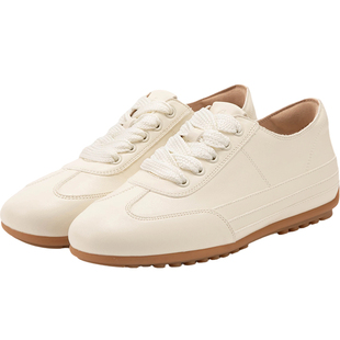 暇步士复古德训鞋女26春新款简约时尚百搭内增高休闲单鞋豆豆鞋女