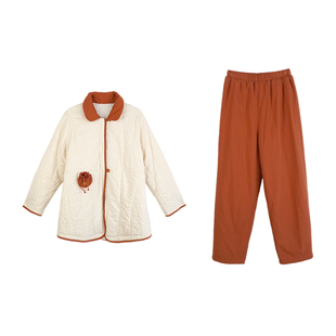 朵朵可可睡衣女2025秋冬新款新年福袋撞色翻领加绒加厚家居服套装