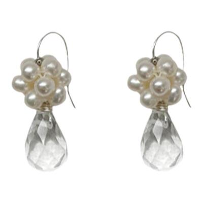 白水晶耳夹Lightnight夜白