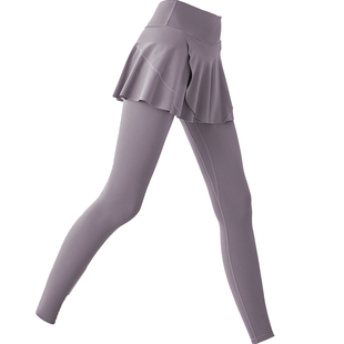 EPIH瑜伽裙裤女跑步健身裤普拉提运动服外穿假两件裤裙新款遮挡裙