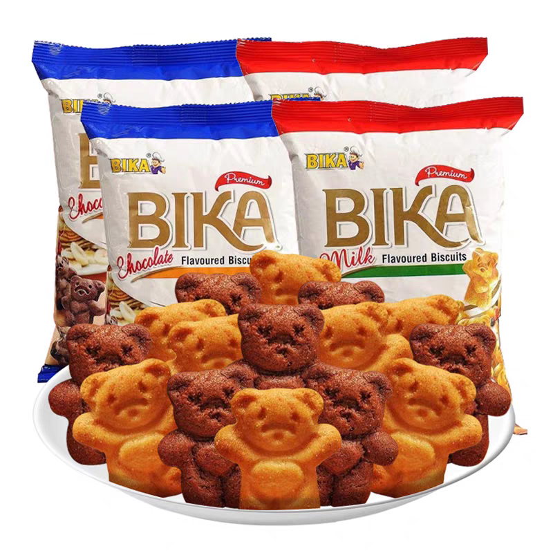 马来西亚小熊饼干巧克力味牛奶味