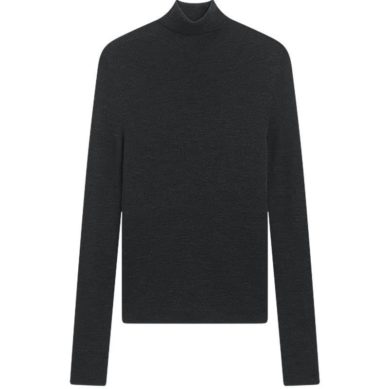 KBNE黑色高领毛衣女慵懒风打底衫针织衫气质秋冬新款修身百搭上衣