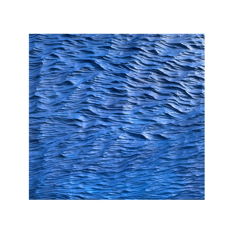 海浪实木雕刻蓝色主题玄关装饰画