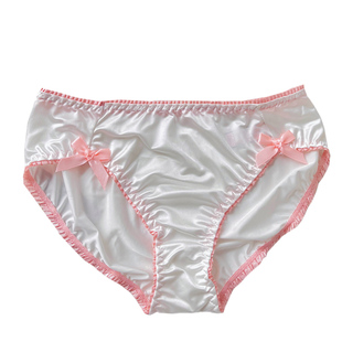柔软丝滑缎面亲肤性感内裤女薄款冬季蝴蝶结女士低腰提臀三角裤头