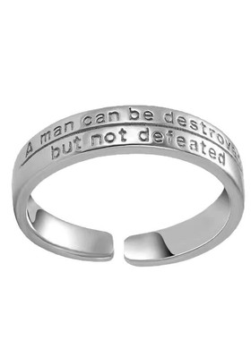 s925银戒指老人与海小众设计复古