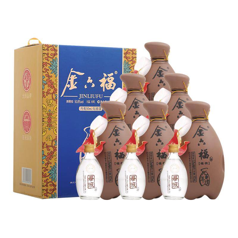 【二次封箱】2019年金六福酒福根九年坛50.8度兼香白酒400ml+50ml