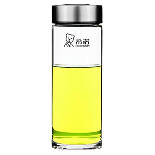 希诺单层玻璃杯男女士便携水杯子耐热透明茶杯水晶杯小巧口杯正品