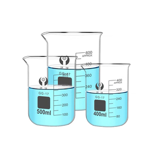 环球低型玻璃烧杯带把柄烧杯刻度杯高型烧杯化学器材实验室玻璃器皿耐高温加厚量杯带刻度大容量量杯平圆底