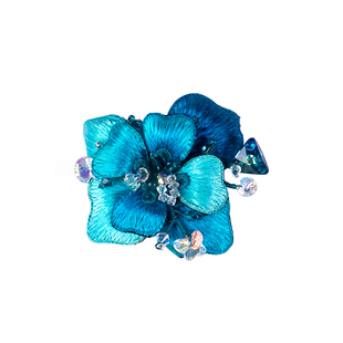 酉州苗绣绣出一片桃花源双面刺绣胸针