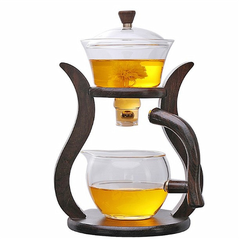 创意宫灯玻璃茶具半全自动懒人冲茶器泡茶壶盖碗功夫茶杯套装家用