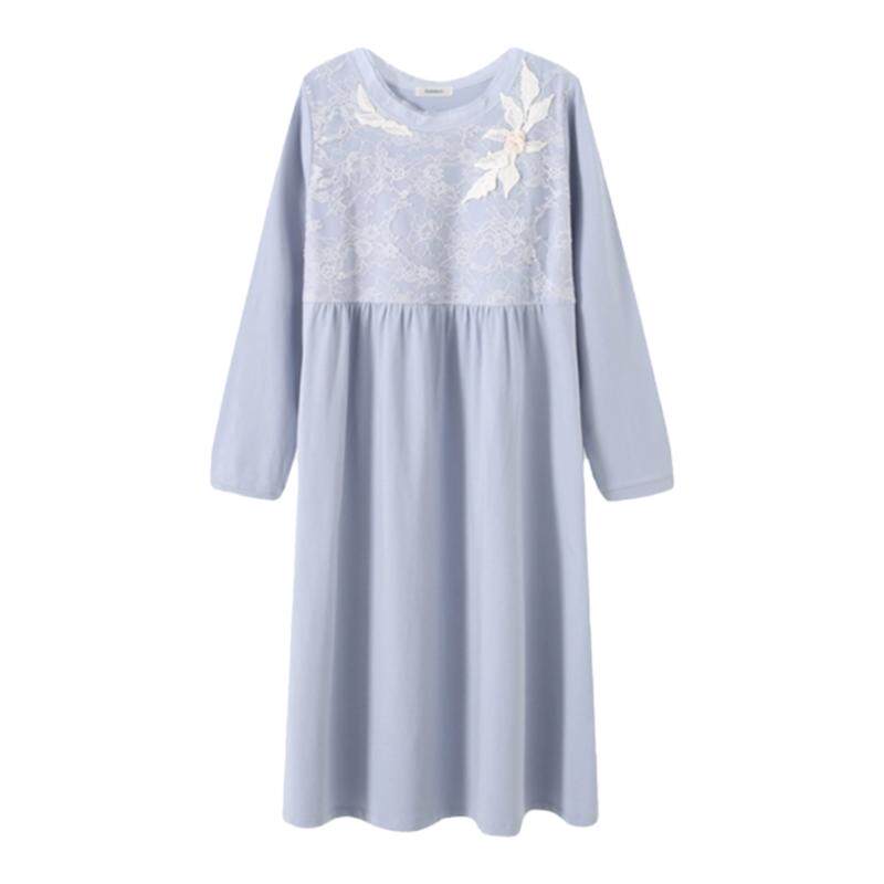 罗丝美针织棉秋冬女家居服睡裙