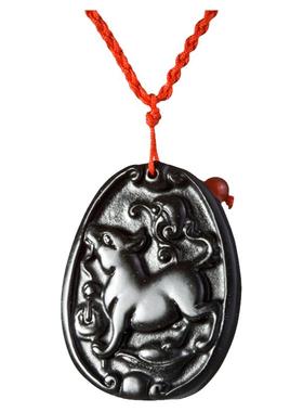 生肖狗吊坠砭石项链