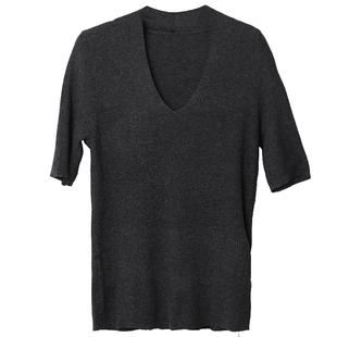 Lavinia法式V领羊毛混纺针织 春季流行纯色薄款打底衫Y41Z144