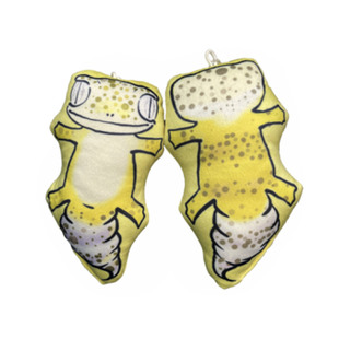 豹纹守宫黑夜柠檬霜银河蓝舌石龙子睫角吱吱叫毛绒公仔原创挂件