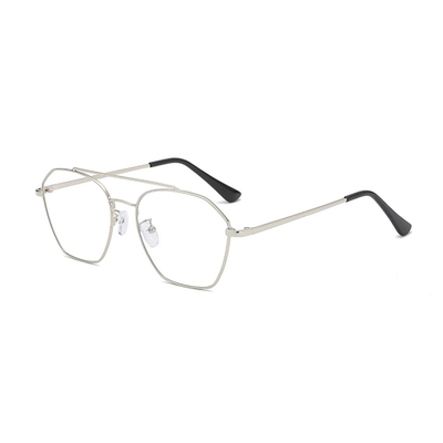 新款双梁多边形个性文艺平光眼镜