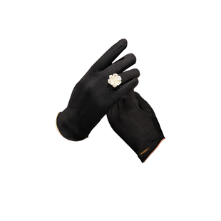 原创山茶花款手套女冬季薄款显瘦骑行开车防风触屏分指可爱ins风