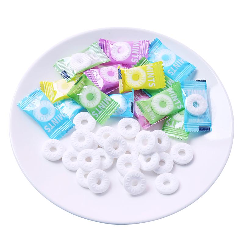 圈圈薄荷糖无糖型清新口气mint老式强劲清口含片糖果压片糖口哨糖