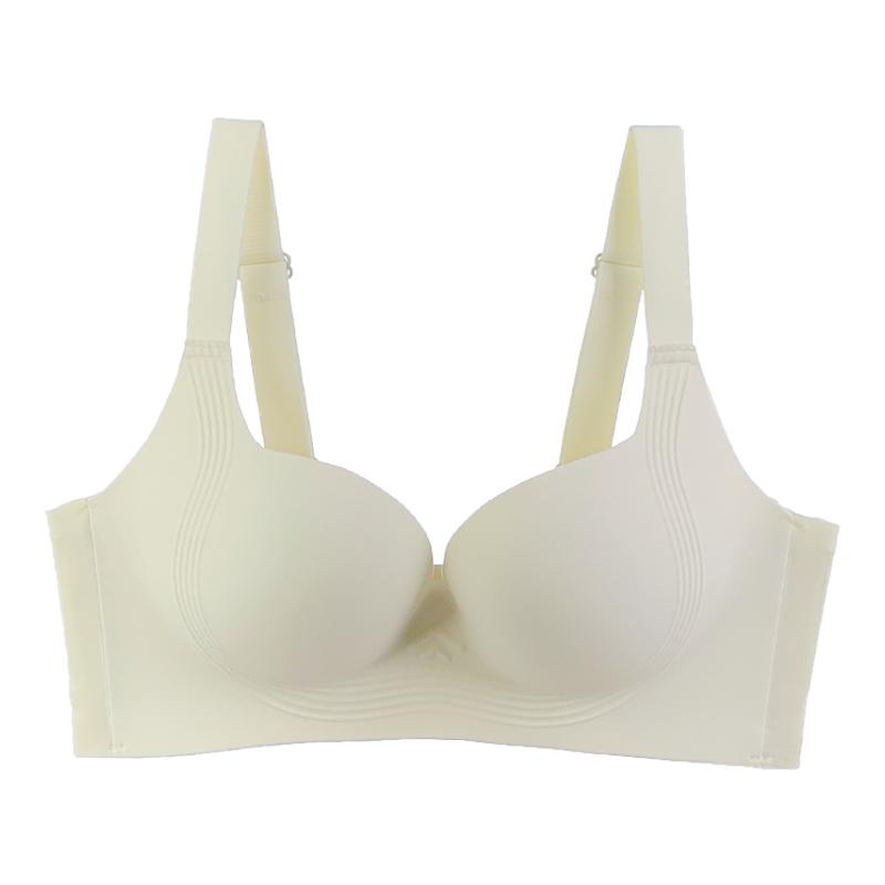无痕内衣女无钢圈大胸显小薄款聚拢软支撑防下垂收副乳调整型文胸