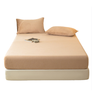 定做订制纯色加厚牛奶绒床笠榻榻米高低床罩套90*120*135*190*200