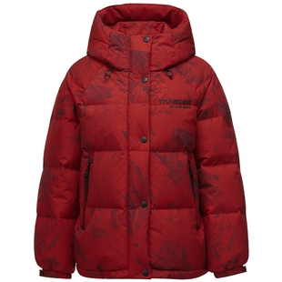 【大师联名款】坦博尔本命年红色短款连帽羽绒服冬季加厚保暖外套