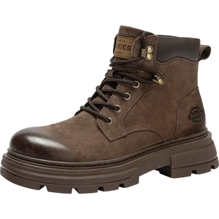 Dickies马丁靴男款冬季2026新款男鞋加绒棉鞋雪地靴男士工装靴子