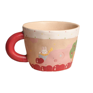 大有日-cili可爱AD钙兔咖啡杯红苹果郁金香高脚杯马克杯餐盘送礼