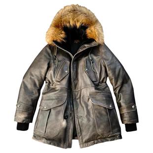 RL1960s探险家中长款真皮羽绒服