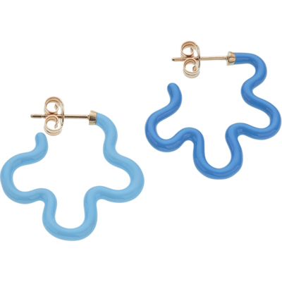 【礼物】Bea Bongiasca 女9K金蓝色珐琅星形耳环