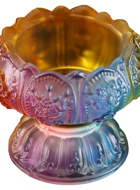 佛堂用品七彩琉璃八吉祥莲花供杯