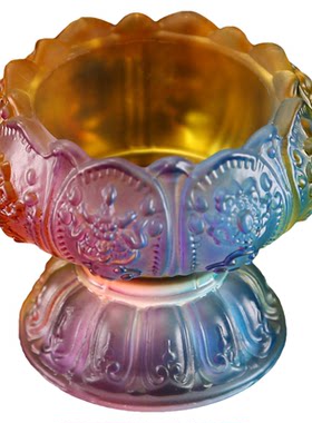 佛堂用品七彩琉璃八吉祥莲花供杯