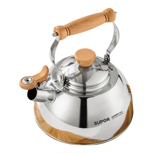 苏泊尔烧水壶316L不锈钢家用大容量水开鸣笛燃气明火电磁炉通用