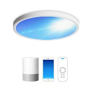 圆形晴空灯自然光第三代明装卧室房间超薄吸顶灯仿天窗青蓝天空灯