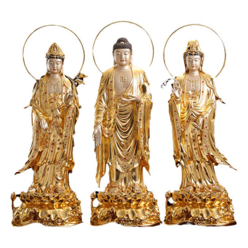 台湾手工西方三圣观音菩萨佛像