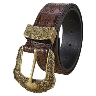 BradyMelivette复古雕花金扣皮带女2025春新款腰带配牛仔裤带