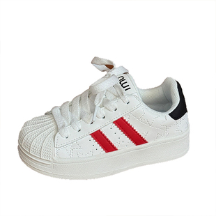 2026春季新款儿童百搭舒适小白鞋男童休闲防滑板鞋女童透气运动鞋