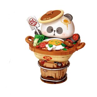 LOZ/椰壳 小耙积木食玩拼图仿真麻辣火锅美食摆件 成人高颜值送礼
