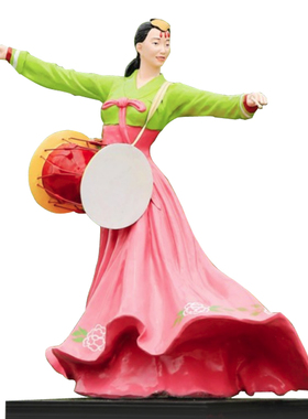 朝鲜民族舞蹈风俗玻璃钢树脂艺术