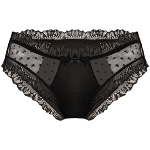 性感纯欲风内裤女冰丝蕾丝波点低腰三角裤秋季无痕抗菌丁字裤短裤