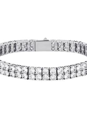 欧美爆款嘻哈4MM微镶锆石手链双排网球链Tennisbracelet小众ins