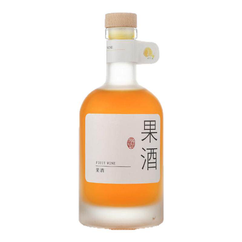 高端透明圆形玻璃空酒瓶自酿果酒白酒泡酒带盖密封储存饮料分装瓶