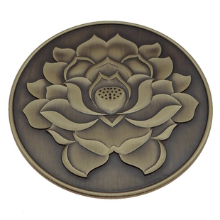 中式仿古纯铜装饰圆片复古装修古建装饰门窗黄铜镂空浮雕贴片挂件