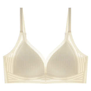 无痕凉感内衣女夏季薄款大胸显小胸聚拢舒适固定杯超薄透气文胸罩