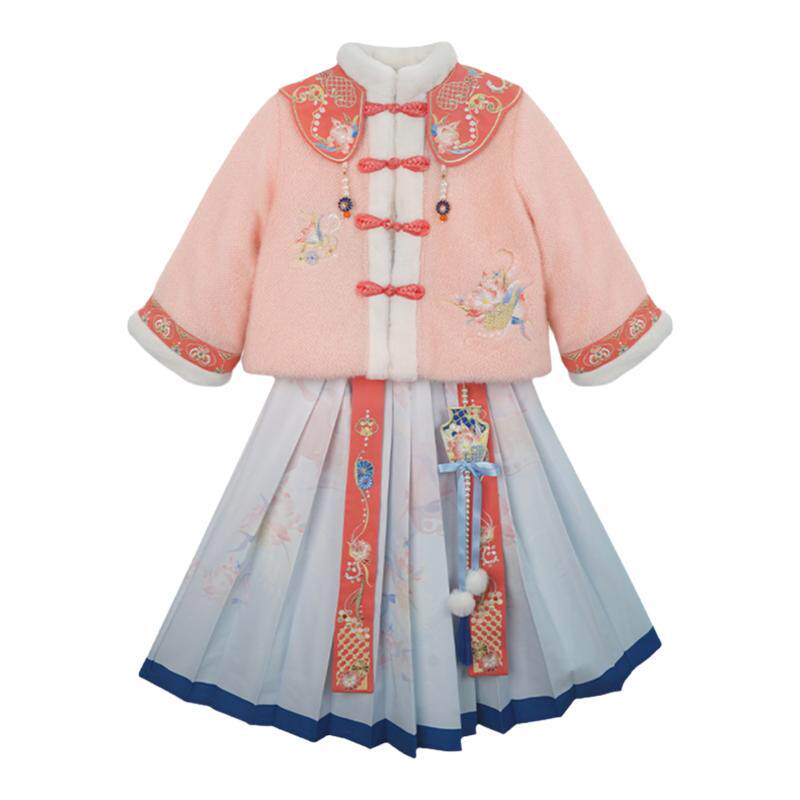女童汉服冬季儿童古风云肩拜年服