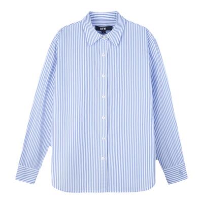 R2W美式条纹纯棉宽松百搭女衬衣