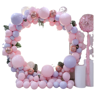 ins马卡龙气球圆环拱门网红周岁生日布置派对场景装饰结婚礼婚房