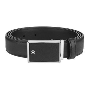 【自营】MONTBLANC万宝龙腰带男士高档板扣黑色皮带114421送礼物