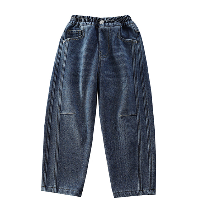 秋冬款男童加绒牛仔裤加厚保暖